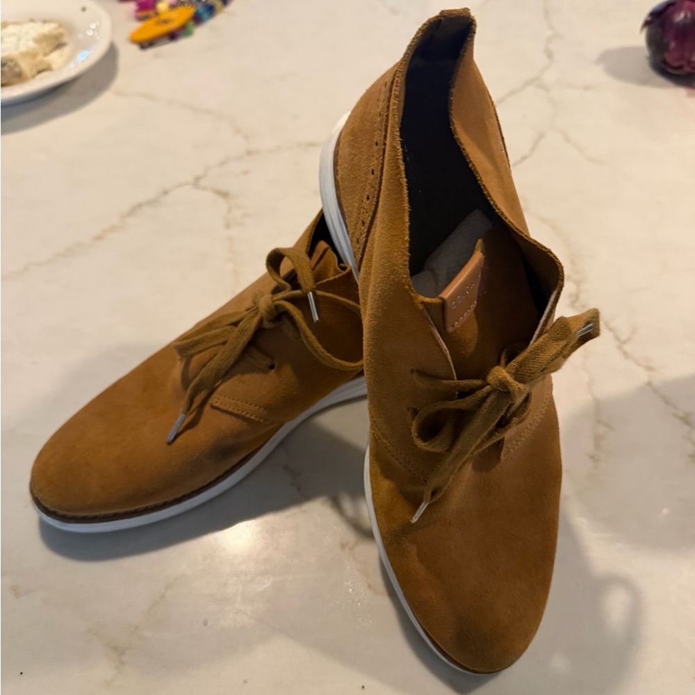 Cole Haan Original Grand. OS Chukka Boots:  Tan Suede Shoes